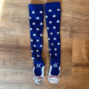 Sparkle Athletic PRO Compression Royal Blue Star Compression Socks “Be Awesome”